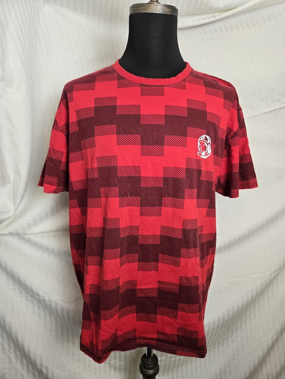 Billipnaire Boys Club Red Patterned Graphic Crewneck Tee. TM